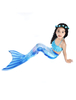 Kids Mermaid Costume bleu Déguisements Halloween Fishtail maillots de bain 2 pièces ensemble