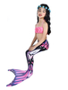 Kids Mermaid Costume Déguisements Halloween Fishtail maillots de bain 2 pièces ensemble