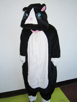 Kigurumi Carnaval adulte Onesie chat noir pyjama flanelle mignon Costume Carnaval Animal Déguisements Halloween
