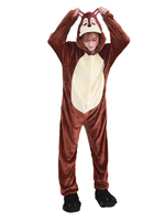 Kigurumi Carnaval Adulte pour femme en flanelle Brun de Nouvel An hiver Combinaison Déguisements Halloween