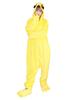 Kigurumi Carnaval Adulte pour femme en flanelle jaune de Nouvel An hiver Combinaison Déguisements Halloween