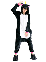 Kigurumi Carnaval Adulte pour homme en flanelle noir de Toussaint hiver Combinaison Déguisements Halloween