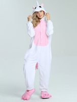 Kigurumi Carnaval Adulte unisexe en flanelle blanc de Carnaval hiver Combinaison Déguisements Halloween