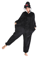 Kigurumi Carnaval Onesie Pyjamas King Kong Adult Black Flannel Facile Toilette Combinaison Kigurumi Carnaval Costume Carnavals Déguisements Halloween