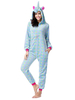 Kigurumi Carnaval Onesie Pyjamas Starlette Licorne Bleu Flanelle Facile Toilette Combinaison Kigurumi Carnaval Costume Carnavals Déguisements Halloween
