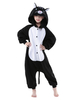 Kigurumi Carnaval pyjama chat cache-couche pour enfants flanelle noire hiver vêtements de nuit mascotte Animal Costume Carnaval Déguisements Halloween