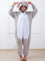 Kigurumi Carnaval pyjama Elephant Onesie gris flanelle Sleepwear Animal Costume Carnaval pour les adultes Déguisements Halloween