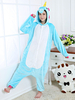 Kigurumi Carnaval Pyjama Licorne Onesie Light Blue Sky flanelle animaux de nuit avec fermeture à glissière Retour Déguisements Halloween