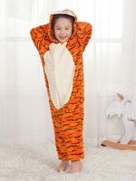 Kigurumi Carnaval pyjama pour enfant du Tigre automne hiver en flanelle en flanelle Déguisements Halloween