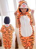 Kigurumi Carnaval pyjama Tigrou Onesie Snuggie jaune manches courtes coton animaux Sleepwear Déguisements Halloween
