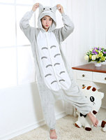Kigurumi Carnaval Pyjama Totoro Onesie gris vêtements de nuit en flanelle anime pour adulte Déguisements Halloween