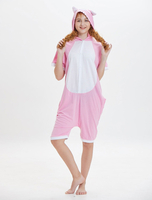 Kigurumi Carnaval Pyjamas Adulte Rose Combinaisons Courtes Unisexe Animal Déguisements Halloween