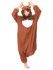 Kigurumi Carnaval Pyjamas Cerfs 2021 en Flanelle Bicolores Fermeture par Boutons Hiver Vêtements de Nuit Costume Carnaval Cosplay Halloween