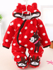 Kigurumi Carnaval Pyjamas Flanelle Costume Rouge Noël Pour Bébé Grenouillère Enfant Cadeaux Noël