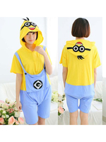 Kigurumi Carnaval Pyjamas Minions Onesie Jaune Combinaisons courtes Summer Animal vêtements de nuit pour les adultes Déguisements Halloween