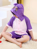 Kigurumi Carnaval Pyjamas Onesie Combinaison de toilette facile en coton pourpre pour enfant Déguisements Halloween