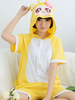 Kigurumi Carnaval Pyjamas Onesie Monkey Kid Coton Jaune Manches courtes Facile Toilette Combinaison Dété Déguisements Halloween