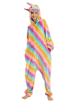 Kigurumi Carnaval Pyjamas Onesie Rainbow Licorne Flanelle Facile Toilette Combinaison Kigurumi Carnaval Costume Carnavals Déguisements Halloween