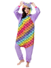 Kigurumi Carnaval Pyjamas Onesie Rainbow Panda Adult Lilac Flanelle Combinaison Kigurumi Carnaval Costume Carnavals Déguisements Halloween