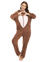 Kigurumi Carnaval Pyjamas Onesie Sweetheart Bunny Kaki Flanelle Combinaison Kigurumi Carnaval Costume Carnavals Déguisements Halloween