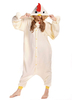 Kigurumi Carnaval Pyjamas poulet Onesie Beige 2021 Mascotte synthétiqueCostume Carnaval Déguisements Halloween