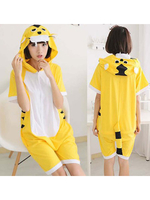Kigurumi Carnaval Pyjamas Tiger Onesie Jaune Combinaisons courtes Summer Animal vêtements de nuit pour les adultes Déguisements Halloween