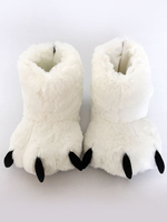 Kigurumi Carnaval pyjamas White Bear Claws Slipper chaussures accessoires de costumes Déguisements Halloween
