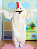 Kigurumi Coq Carnaval Pyjamas Poulet Grenouillère Flanelle Blanche Onesie Animal Vêtements De Nuit D\