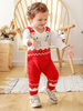 Kigurumi Pyjamas Bébé Cadeaux Noël Combinaison Rouge Blanche En Maille Enfant Déguisements Halloween