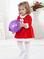 Kigurumi Pyjamas Bébé Enfant Cadeaux Noël Fille Robe De Noël Rouge Nœud Blanc De Noël Déguisements Halloween