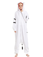 Kigurumi Pyjamas Combinaison De Flanelle De Tigre Blanc Costume Carnaval Déguisements Halloween