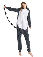 Kigurumi Pyjamas Lémur Cartoon Combinaison De Flanelle Costume Carnaval Déguisements Halloween