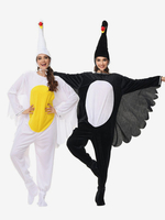 Kigurumi Pyjamas Onesie Animal Adulte Noir Polyester Combinaison Chapeau Kigurumi Costumes