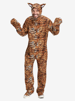 Kigurumi Pyjamas Onesie Halloween Adulte Tigre Imprimé Polyester Combinaison Capuche Kigurumi Costumes