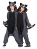 Kigurumi Racoon Carnaval Pyjamas Racoon Onesie Snuggie gris Flannel 2021 Vêtements de nuit d\