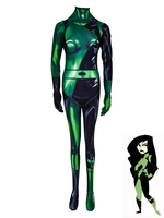 Kim Possible Shego Bodysuit Jumpsuit Cosplay Costume Déguisements Halloween