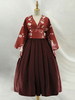 Kimono Lolita OP robe Neverland Taisho romantique à imprimé floral col V Bow Bourgogne Lolita robe une pièce Déguisements Halloween