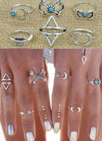 Knuckle argent anneaux bagues motif géométrique pour femmes