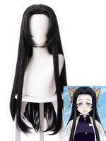 Kochou Kanae Cosplay Perruques Démon Slayer: Perruque Cosplay Noir De Kimetsu No Yaiba Déguisements Halloween