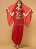 La danse du ventre Costume haut en mousseline de soie rouge avec Top et pantalon Bollywood Dance Costume Déguisements Halloween