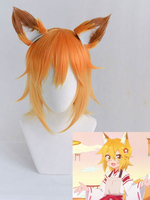 La servante Fox Senko San Cosplay Perruque Senko en microfibre côté séparation Perruques Cosplay Déguisements Halloween