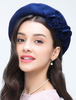 Laine béret chapeau rétro femmes marine foncé chapeau vintage coiffe royale halloween Déguisements Halloween