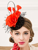 Laine Flapper Hat Net fleur couleur bloc bandeau Retro noir chapeau Déguisements Halloween