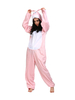 Lapin De Pâques Kigurumi Rose Pyjamas Carnaval Flanelle Lièvre Combinaison Adulte Déguisements Halloween