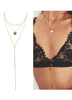 Lariat or collier métal détails sautoir réglable pour femmes