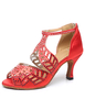 Latin Chaussures de danse Bout ouvert Rouge détouré 2021 Chaussures Ballroom de Dance
