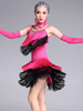 Latin Dance Costumes Costumes de danse pompons Fuchsia détail féminin Déguisements Halloween