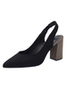 Le Slip-On de hauts talons bout pointu talon Chunky Artwork Strass Chic Noir Sandales