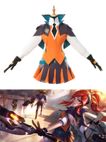 League Of Legends Ensemble Lacus Clyne Orange Jeu dDéguisements Halloween Costumes Cosplay
