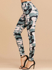 Legging camouflage imprimé pantalon skinny taille haute femme